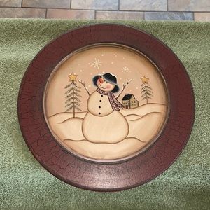 Snowman decorative serving plater
